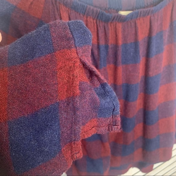 CLOTH & STONE Plaid Off-The-Shoulder Top XS - Picture 6 of 7